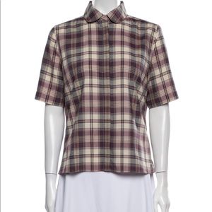See by Chloe Plaid Botton-up Blouse Top S/M